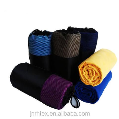 中国工厂方形织物网袋快干旅行超细纤维运动毛巾